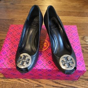 Tory Burch “Sally 2” Peep Toe Wedge Pump